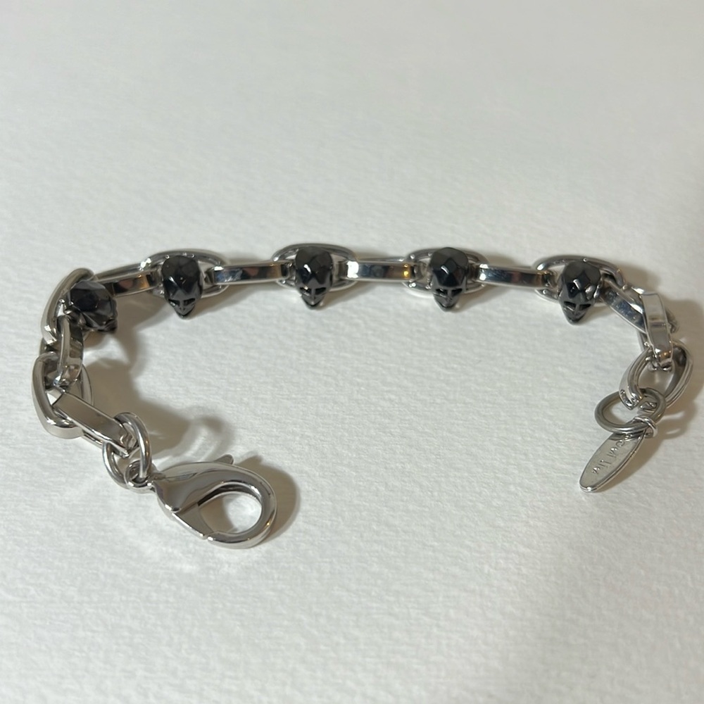 Joomi Lim silver black skull metal bracelet